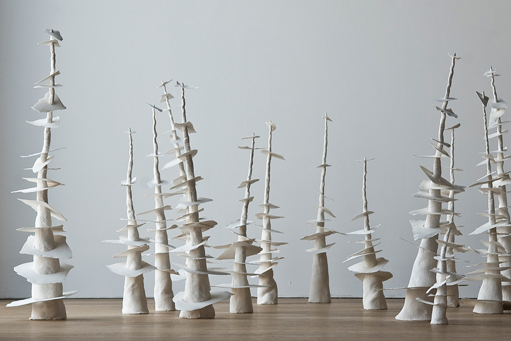 drunken forest paperclay porcelain installation Annalisa Guerri