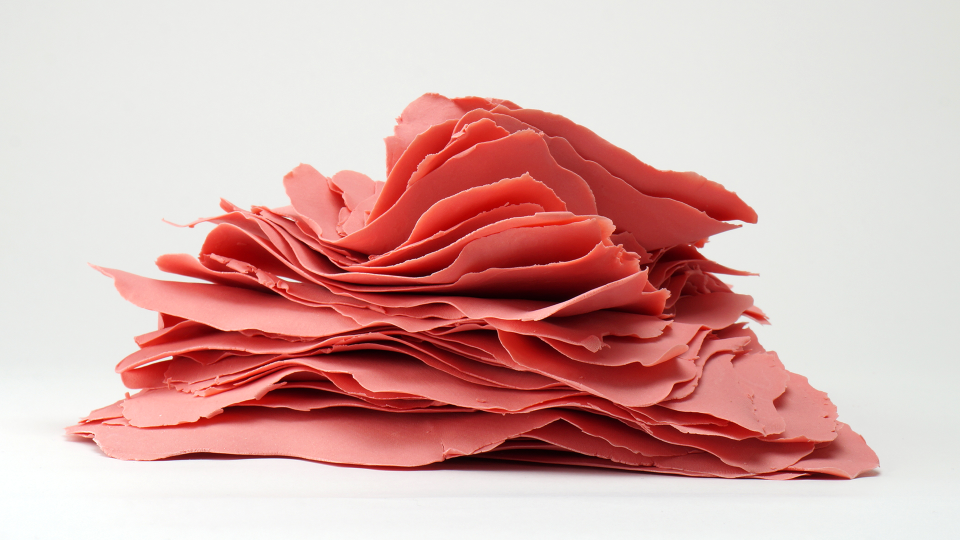 Rosa coloured paperclay porcelain sculpture Annalisa Guerri